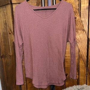 Pink Ribbed Relaxed Blouse
